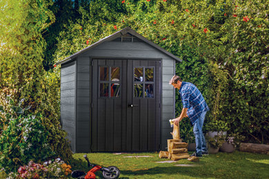 Пластиковый сарай Keter Newton 7,5x7 фута (серый)