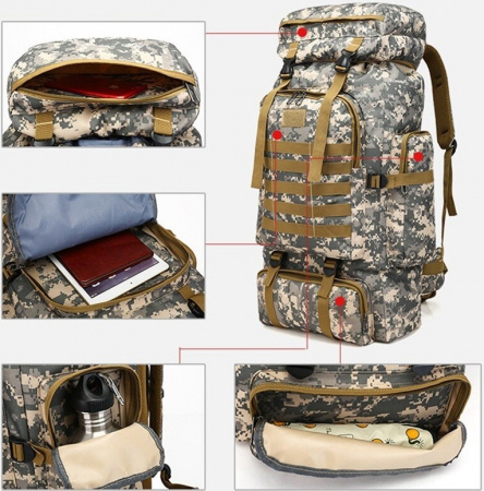 Рюкзак тактический Skully Tactic RWZS01 80 л (пиксель зеленый)