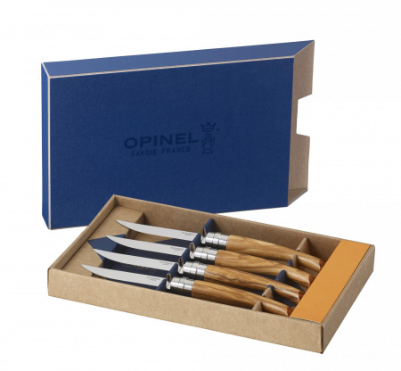 Набор из 4-х штук столовых ножей Opinel VRI Olive Wood