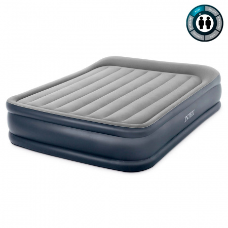 Надувная кровать 152х203х42см "Deluxe" с подголовником, встр.нас. 220В, до 272кг