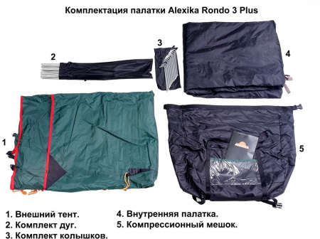 Палатка Alexika Rondo 3 Plus Fib green