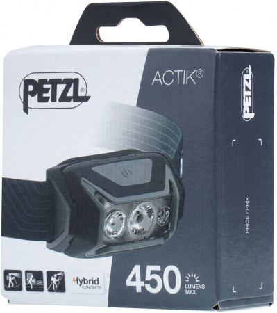 Фонарь налобный Petzl Actik серый 2022