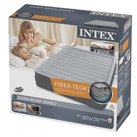 Надувная кровать 99х191х33см "Comfort-Plush" встр.нас. 220В, до 136кг