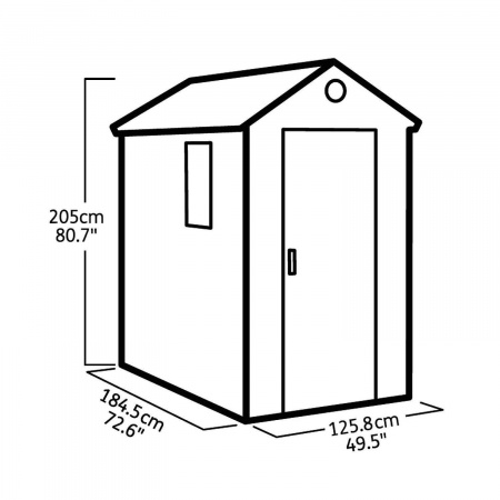 Пластиковый сарай Keter Darwin 4x6 фута (серый)