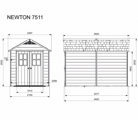 Пластиковый сарай Keter Newton 7,5x11 фута