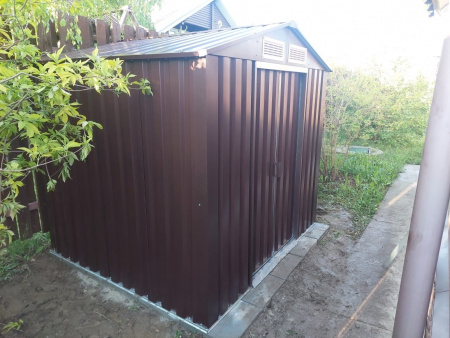 Металлический сарай GreenStorage Арчер D (коричневый)