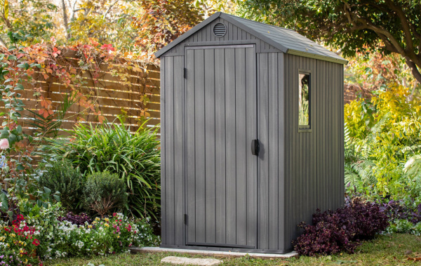 Пластиковый сарай Keter Darwin 4x6 фута (серый)