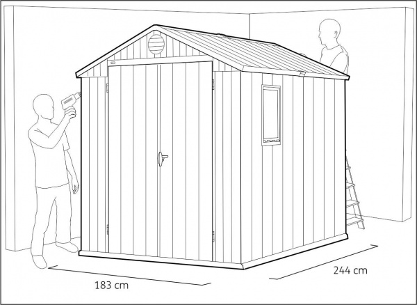 Пластиковый сарай Keter Darwin 6x8 фута (серый)