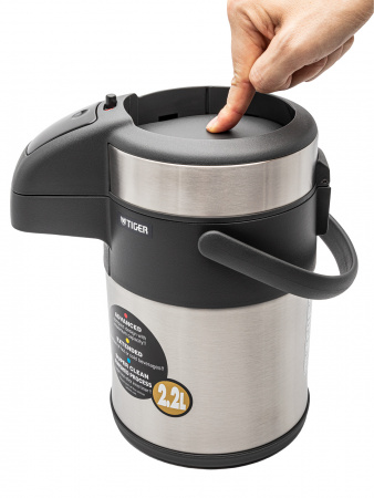Термос с пневмонасосом Tiger MAA-A222 Stainless, 2.2 л