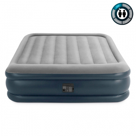 Надувная кровать 152х203х42см "Deluxe" с подголовником, встр.нас. 220В, до 272кг