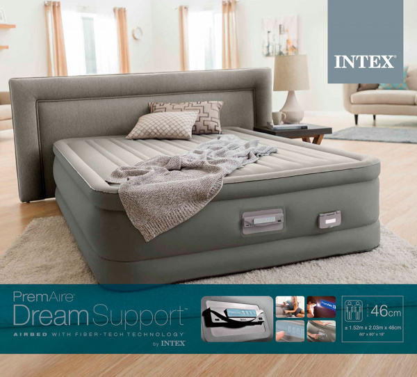 Надувная кровать 152х203х46см "Premaire Dream Support" встр.нас. 220В, до 272кг