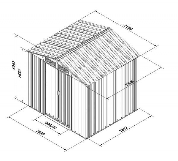 Металлический сарай GreenStorage Арчер B (зеленый)