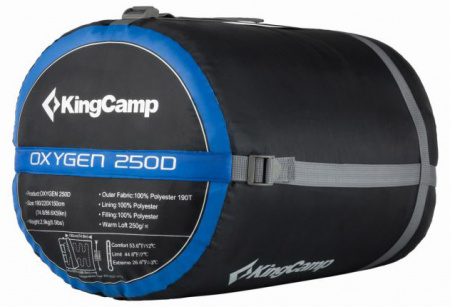 Спальный мешок Kingcamp 3143 Oxygen 250D -3°С 220x150, синий