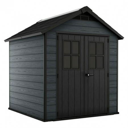 Пластиковый сарай Keter Newton 7,5x7 фута (серый)