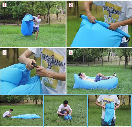 Надувной диван Skully Sofa square shape (оранжевый)