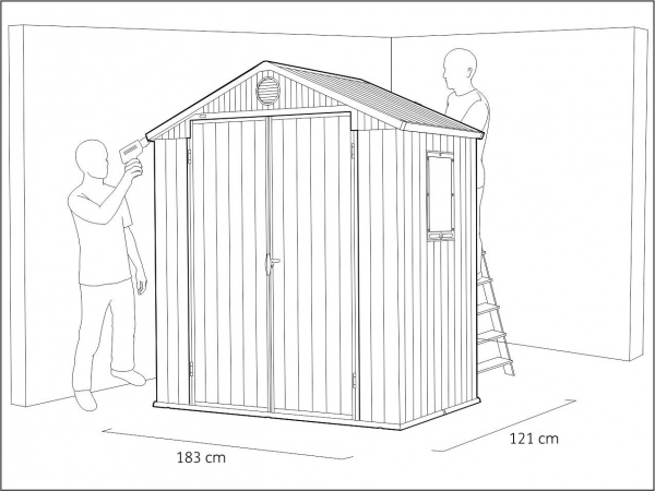 Пластиковый сарай Keter Darwin 6x4 фута (серый)