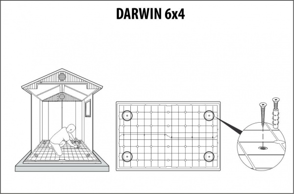 Пластиковый сарай Keter Darwin 6x4 фута (серый)