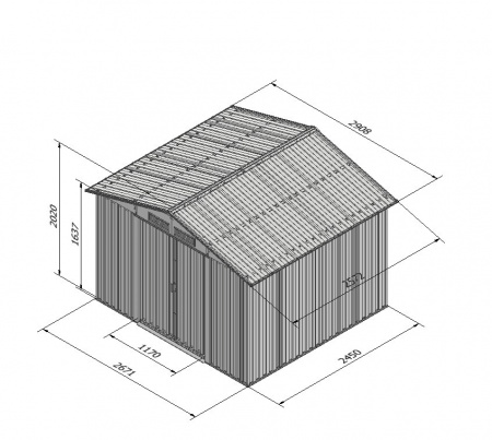 Металлический сарай GreenStorage Арчер D (коричневый)