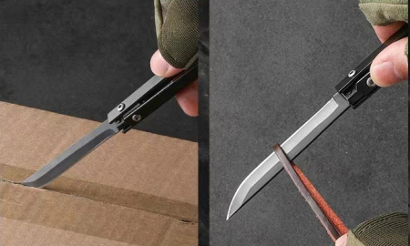 Нож складной туристический со стеклобоем длина клинка 7,5 см