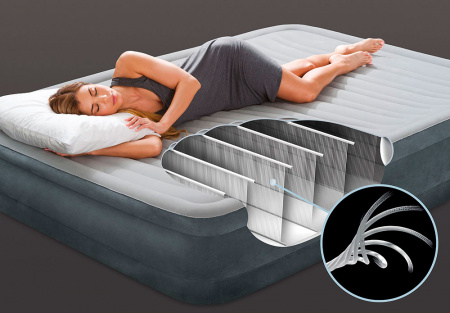 Надувная кровать 152х203х33см "Comfort-Plush" встр.нас. 220В, до 272кг