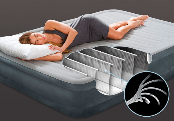 Надувная кровать 152х203х33см "Comfort-Plush" встр.нас. 220В, до 272кг